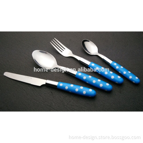 hot-selling 24pcs stainless steel flatware set with PP handle/tumble polish